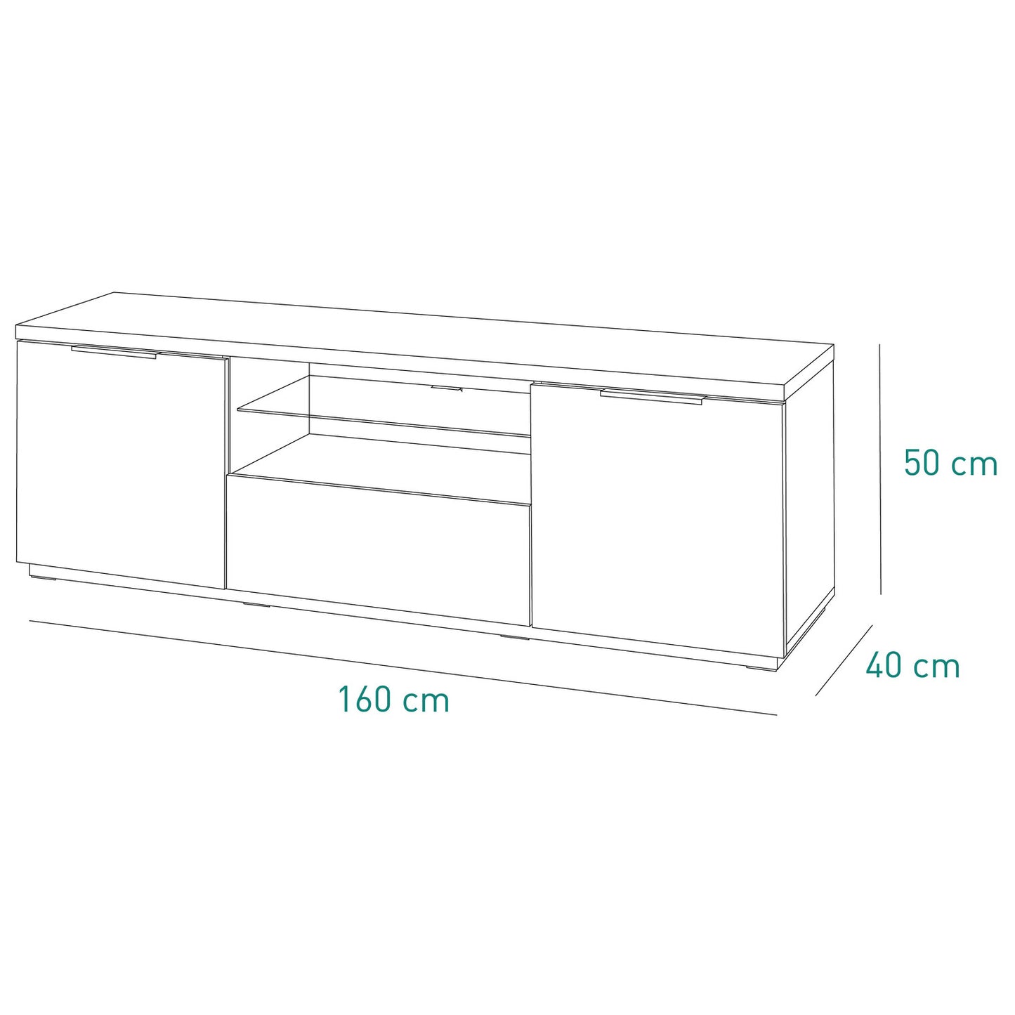 Mobile porta TV Mundi 2 ante e 1 ribalte