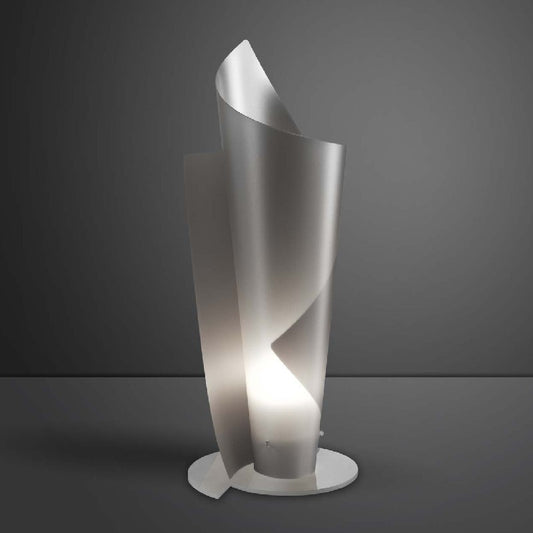 Lampada da tavolo in Polilux VELA Argento diametro 27 x h70 cm