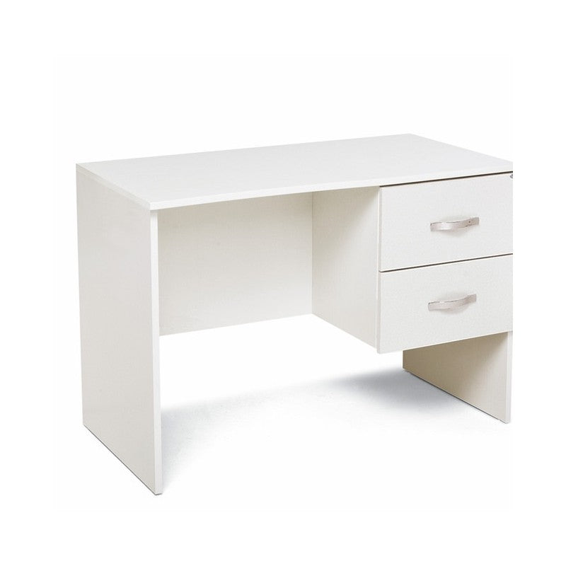 Scrivania 2 cassetti  Bianco Frassinato in legno nobilitato H.75x119x64 cm