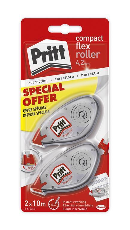 Pritt - Set di 2 Correttori Roller Compact da 4.2 mm