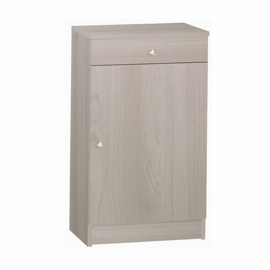 Low multipurpose wardrobe one door one drawer Light Elm 46x34x h80 cm