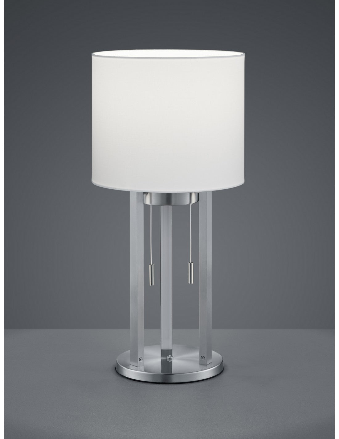 Lampada da Tavolo Tandori Nichel Paralume Bianco Ø25 cm Trio Lighting