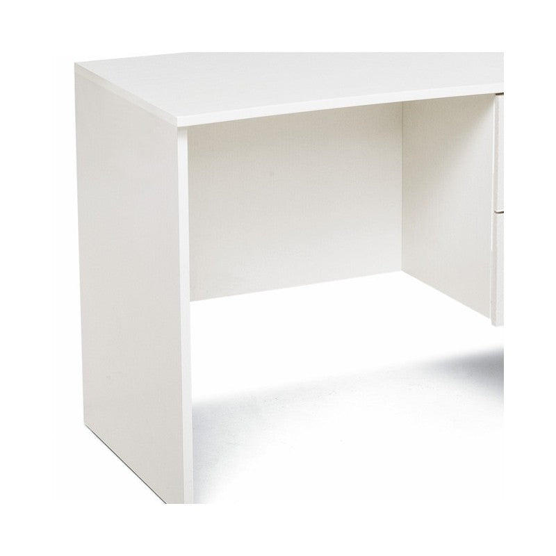 Scrivania 2 cassetti  Bianco Frassinato in legno nobilitato H.75x119x64 cm