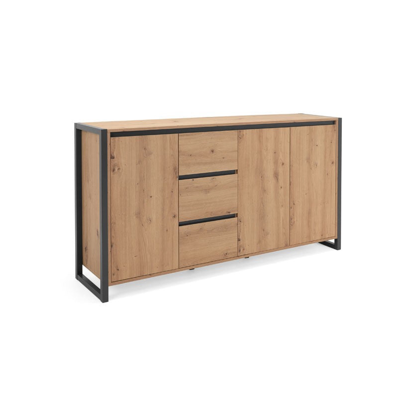 Credenza madia moderna quercia con cassetti stile urban cm 160 x40 x 88 h