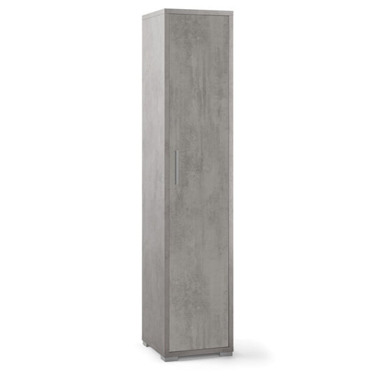 Armadio multiuso stretto in legno Beton Cemento 39x41x h182 cm