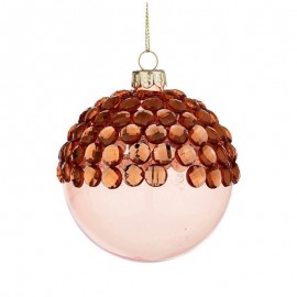 Sfera natalizia pallina natale in vetro Salmone JEWEL 8 cm