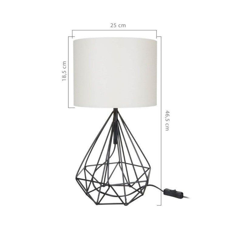 Lampada per scrivania Nero Bianco urban 25x h46,5 cm