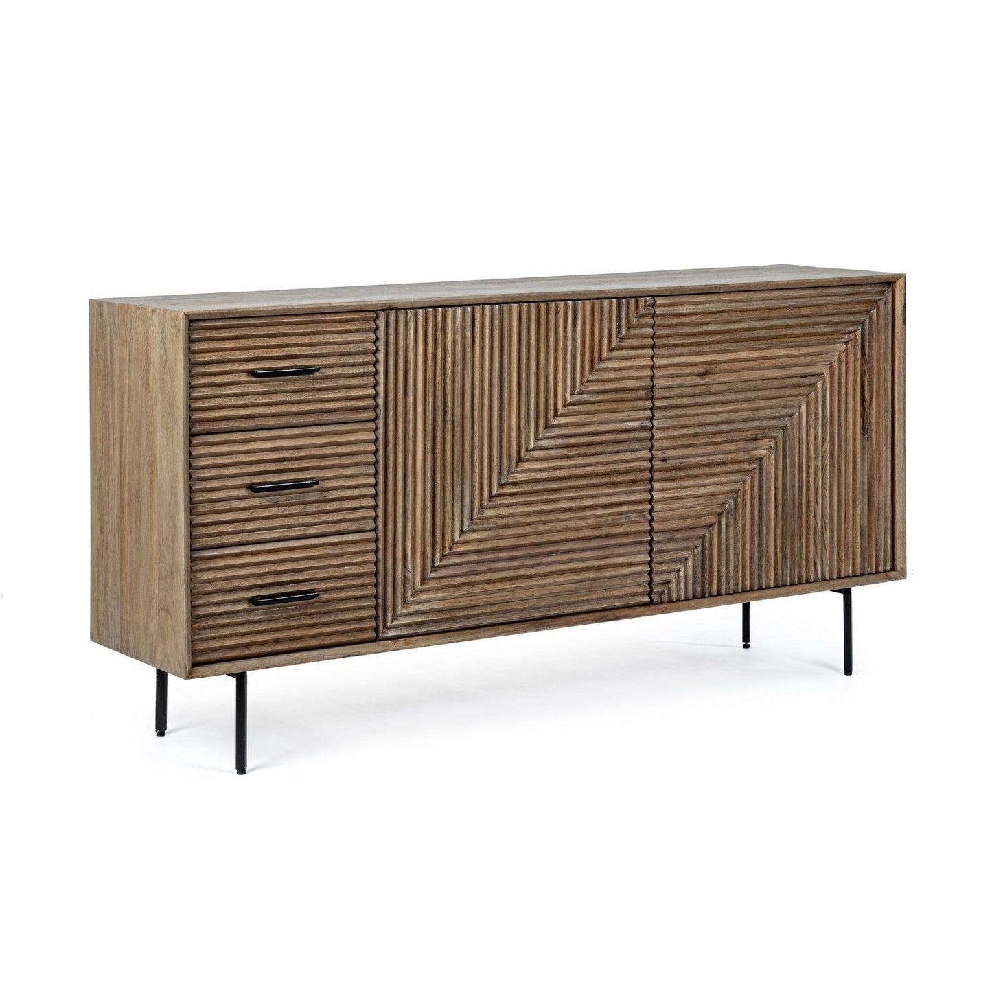 Credenza 2 ante 3 cassetti in legno Darsey