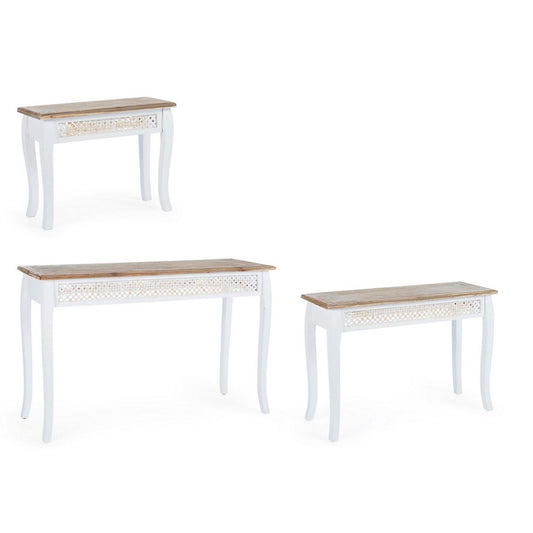 Set 3 consolle bianco in legno stile classico