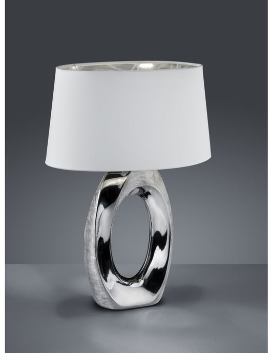 Lampada Da Tavolo Moderna Ceramica Argento Taba H52 cm Trio Lighting