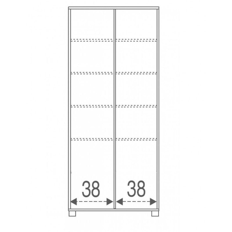 Armadio multiuso due ante scorrevoli con specchio Bianco  82x41x h190 cm