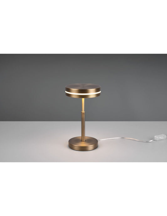 Lume Moderno Comodino Disco Led Ottone Invecchiato Franklin Trio Lighting