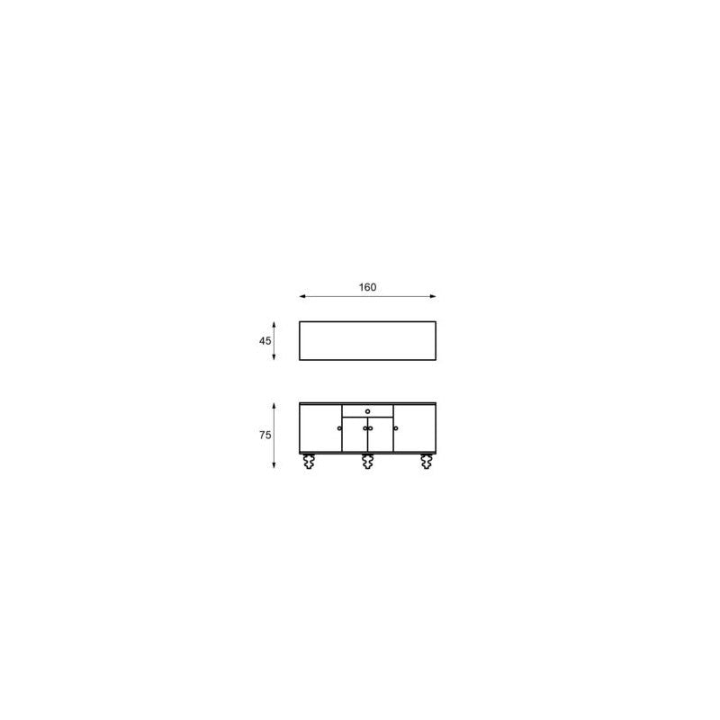 Madia 4 ante 1 cassetto  in Legno di mango marrone  47x 160x h. 75 cm