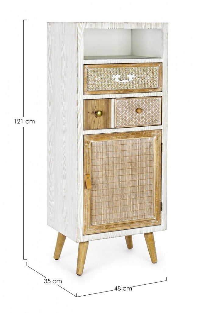 Mobile 1 Anta 2 Cassetti Eloise in legno naturale cm 48x35x121h