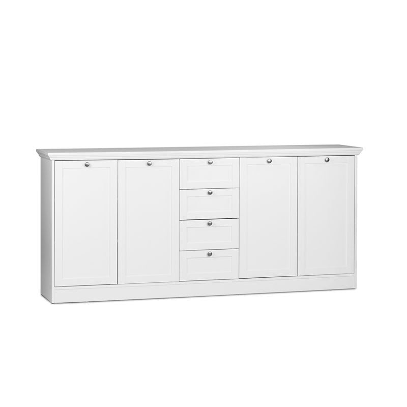 Mobile credenza 4 ante 4 cassetti  colore bianco 200x40xh.90 cm