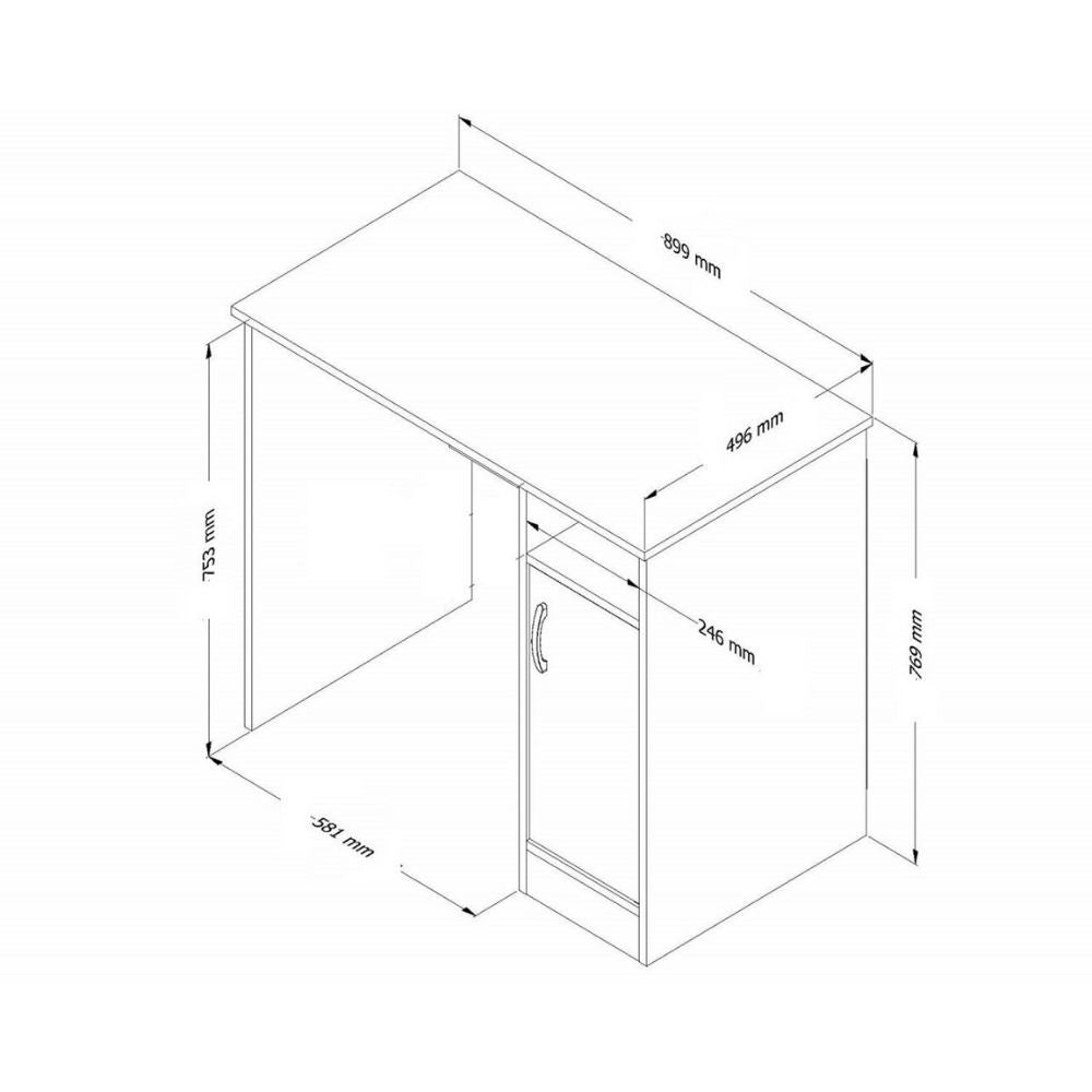 Scrivania Subat rovere 90 cm