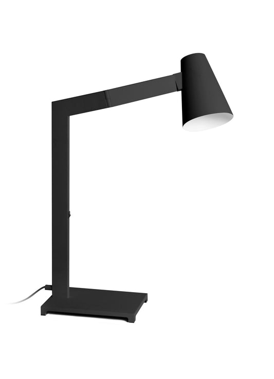 Lampada da tavolo con paralume in metallo nero 42x15x60,5h cm