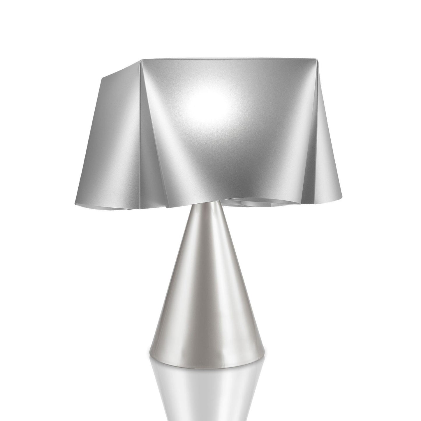 Lampada da Tavolo cono Silver in Plastica Cm. 28 x 32h