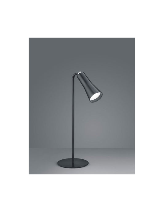 Lampada Scrivania Maxi Nero Componibile Led Touch Dimmer Con Batteria Trio Lighting