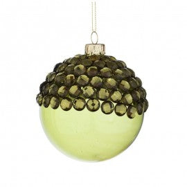 Sfera natalizia in vetro Verde JEWEL 10 cm pallina natale