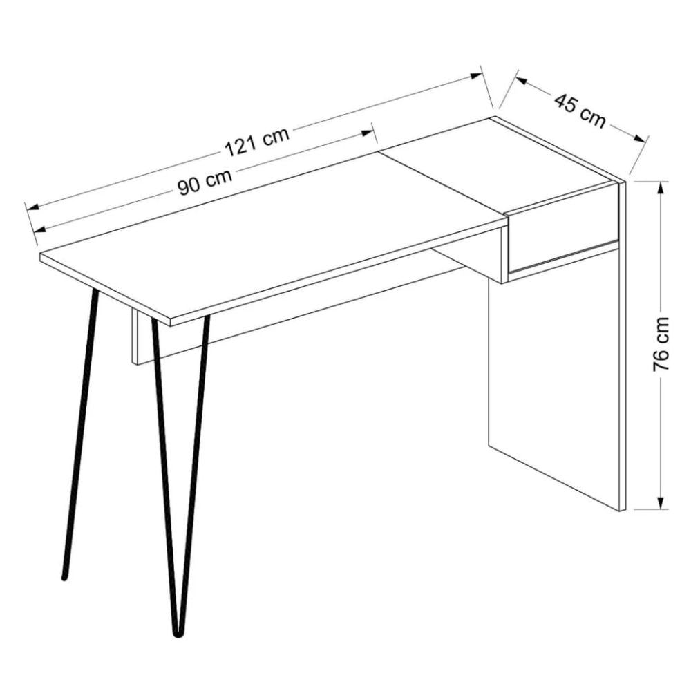 Scrivania Candy antracite noce porte usb 121x45