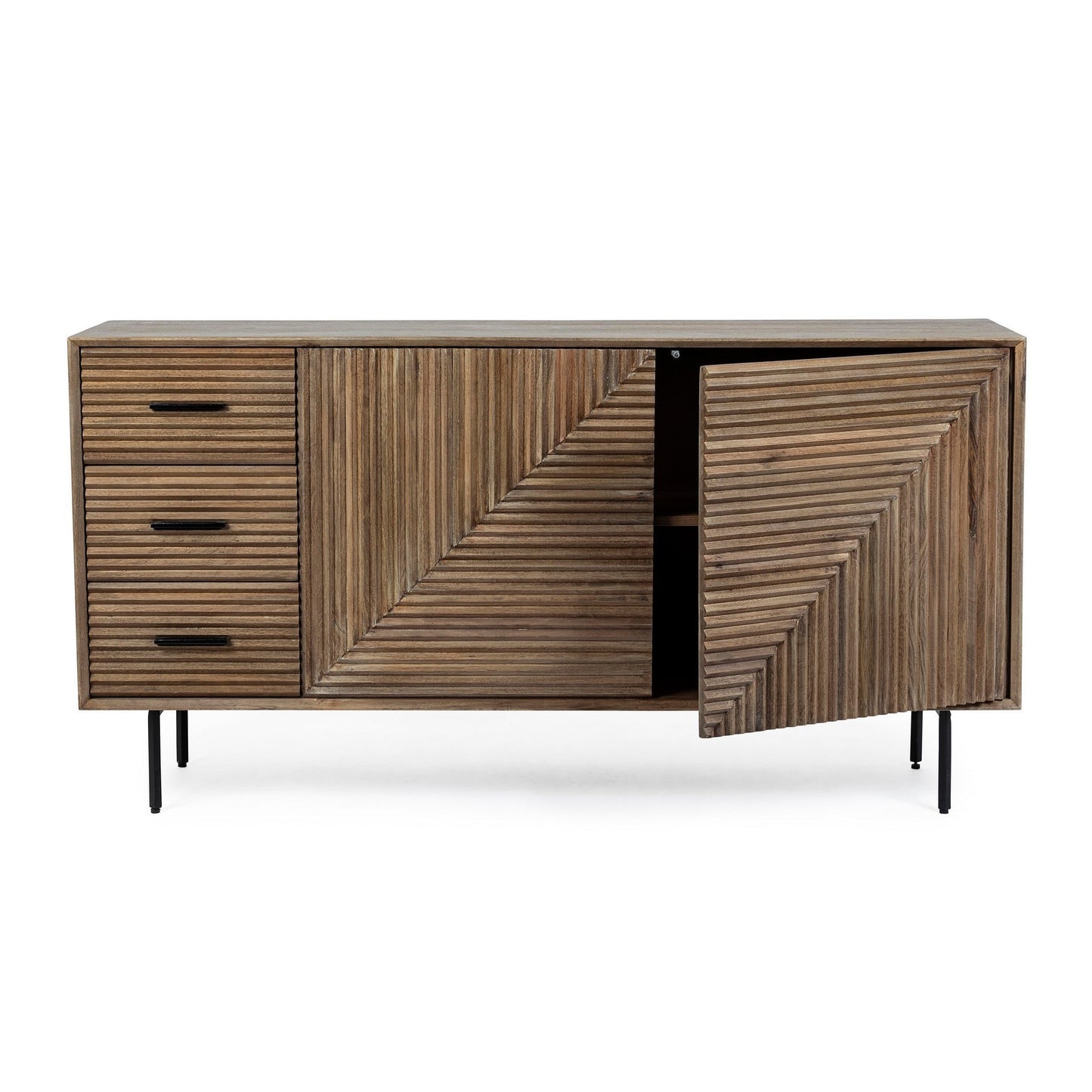 Credenza 2 ante 3 cassetti in legno Darsey