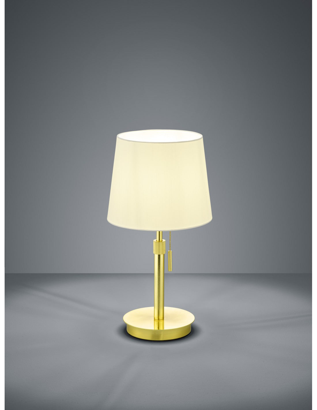 Lumetto Ottone con Paralume Bianco Lyon Interruttore a Strappo Trio Lighting